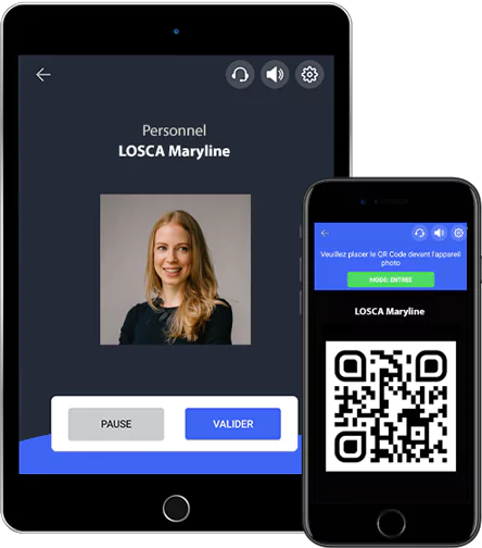 Badgeuse Digitale avec Photo + QR Code